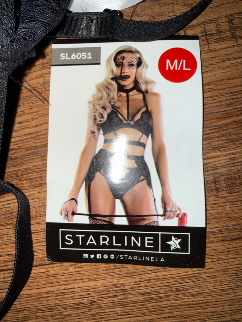 Starline Black Strappy Lingerie Set - M/L